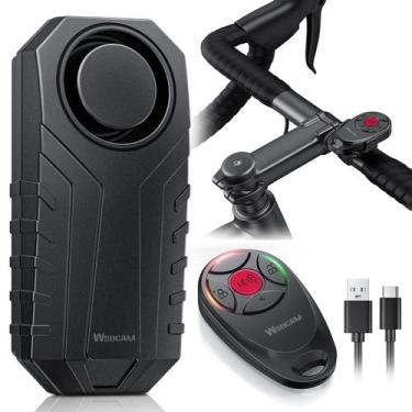 Imagem de Câmera de alarme de bicicleta 113dB, controle remoto anti-roubo, 60m, 