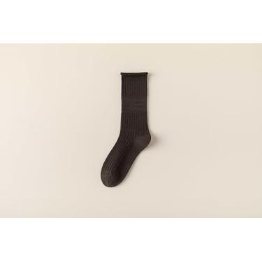 Imagem de Meias femininas antibolinhas perfumadas desodorizantes, 53,5% algodão, meias térmicas de inverno, pacote com 5, marrom escuro