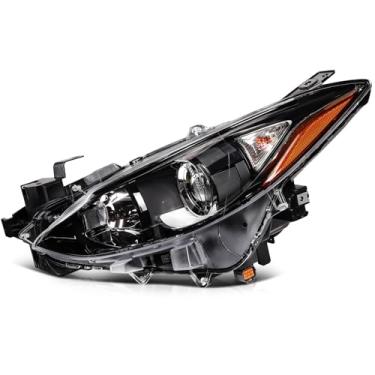 Imagem de Conjunto de farol compatível com 2014-2016 para Mazda 3 Sport lente transparente preta cromada carcaça esquerda BPW1510L0 MA2518168