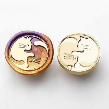 Imagem de 1 peça com selo de cera de metal cabeça de cobre DIY artesanato série pessoas e animais selo de cera envelope convite de casamento (MH-01)