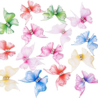 Imagem de Cheriswelry 56 peças de grampos de cabelo de borboleta com acabamento em renda e apliques coloridos DIY roupas acessórios para decoração de casa de festa de casamento DIY 25 x 31 mm