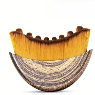 Imagem de 1 escova manual de limpeza facial linfática, formato oval, projetada para pele sensível, drenagem linfática, anti-inchaço, fácil de usar, 1 peça