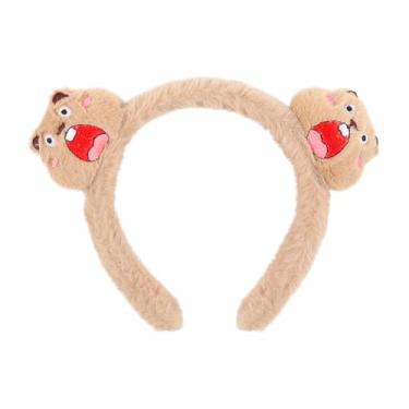 Imagem de Totelux Faixa de cabelo Groundhog fofa para o dia da marmota, acessórios de cabelo para mulheres, meninas, aniversário, festival da marmota, suprimentos de festa, marrom