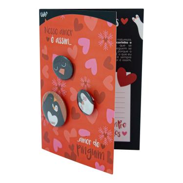 Imagem de Cartão com Bottons - Amor de Pinguim CARTÃO COM BOTTONS AMOR DE PINGUIM