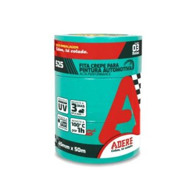 Imagem de Fita Crepe Automotiva Resistente Verde Proteção UV 48mm 50m - Adere