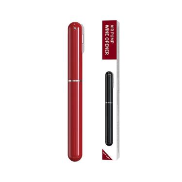 Imagem de Saca Rolha Abridor Vinho Plástico Vermelho Pressão Bombar Ar