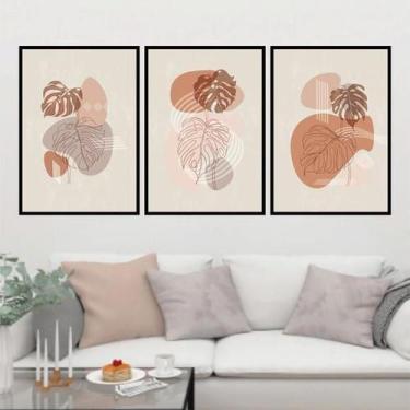 Imagem de Kit 3 Quadros Boho Costela De Adão 45X34Cm - Quadros On-Line