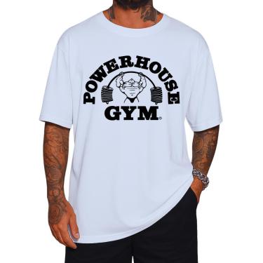 Imagem de Camiseta Power Gym Oversized Gola Alta Streetwear Algodão Estilo Urbano Academia Treino Casual-Masculino