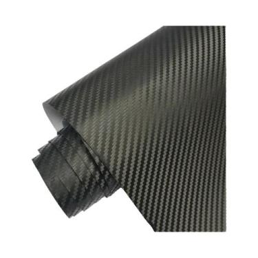 Imagem de Filme Vinílico De Fibra De Carbono 3D Preto 50x152/200/300cm Adesivo A