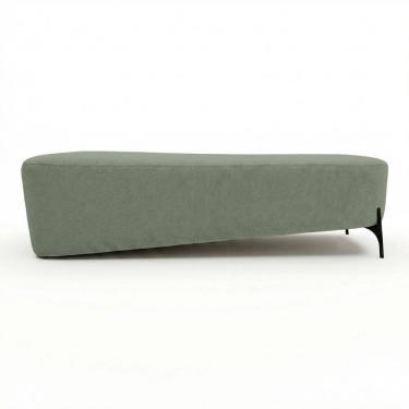 Imagem de Puff Recamier Decorativo Orgânico Lavie 140cm Premium Bouclê Verde Menta - Abmaza