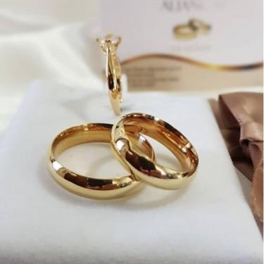 Imagem de Par  de aliança TAMANHO 28-33 Casamento Noivado Compromisso Tradiciona