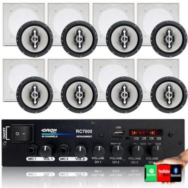 Imagem de 8 Falantes Leson Ls6 Embutir Quad Br+ Amplificador Bt 500w - Le Son