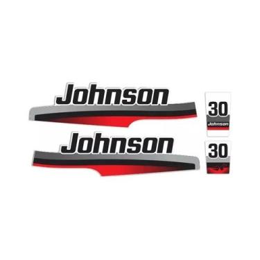 Imagem de Kit 4 Adesivos Compatível Johnson 30HP Motor de Popa - SPTS