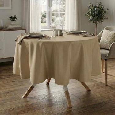 Imagem de Toalha de Mesa Redonda para Buffet em Oxford Bege Fendi, 2,80