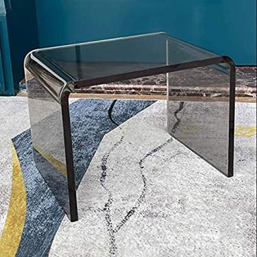 Imagem de Mesa De Centro Transparente, Banqueta De Acrílico, Mesa Lateral Para Sofá, Mesa De Cabeceira Moderna Simples, Prateleira, Banqueta Para Troca De Sapatos Domésticos,Preto Xl