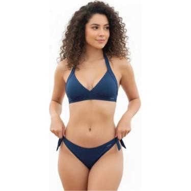 Imagem de Conjunto Biquini De Amarração Com Bojo Removivel - - Selene, Azul, Mar