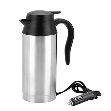 Imagem de Chaleira elétrica de carro, chaleira de aquecimento portátil de aço inoxidável de 750 ml, chaleira de viagem para carro, caminhão, chaleira, térmicas, caneca de viagem para chá, café