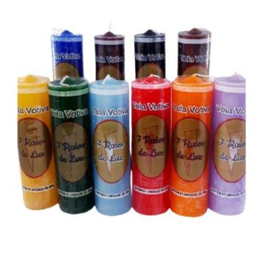 Imagem de Kit 12 Velas Votivas 7 dias Coloridas - 260 gr cada