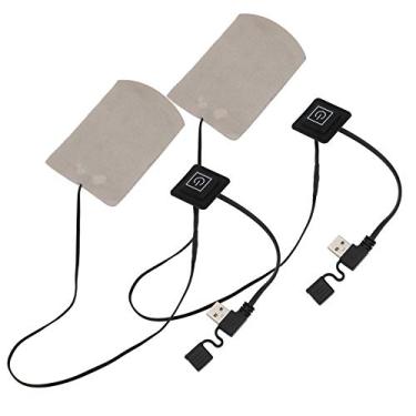 Imagem de VGEBY Meias de aquecimento elétrico, 1 par de meias elétricas de fibra composta, filme de aquecimento, USB, inverno, mantém quente, almofada de aquecimento elétrico para esportes ao ar livre