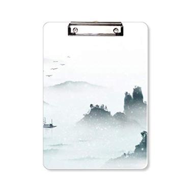 Imagem de Prancheta de aquarela com cor de paisagem estilo chinês A4