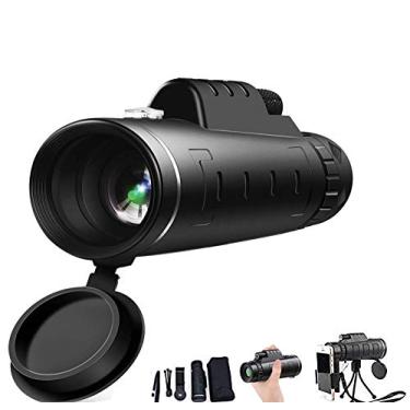 Imagem de Telescópio monocular 40x60, binóculo monocular à prova d'água de alto desempenho para exterior com clipe de telefone tripé de telefone móvel para observação de pássaros