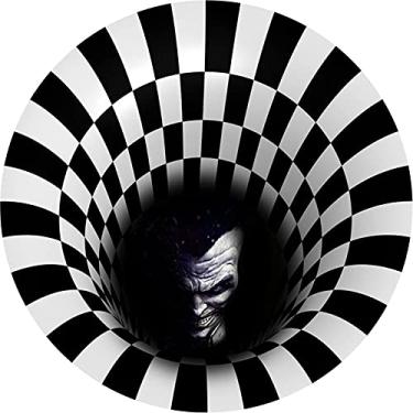 Imagem de QDCZDQ Capacho de ilusão 3D de Dia das Bruxas, tapete de ilusão de Vórtice Tapete quadrado de ilusão visual 3D para sala de estar, ilusão óptica de vórtice visual 3D tapete antiderrapante