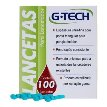 Imagem de Lanceta P/ Caneta Lancetadora G-Tech Caixa C/ 100 Und 30G