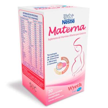 Imagem de Materna Nestlé - 30 Comprimidos - Suplemento P/ Gestante Sabor Sem Sab