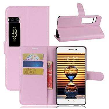 Imagem de Capa carteira MEIZU Pro 7, capa carteira flip de couro PU premium com compartimento para cartão, suporte e fecho magnético [capa interior à prova de choque de TPU] Compatível com MEIZU Pro 7