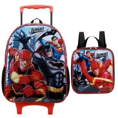 Imagem de Kit Mochila de Rodinha 16 Justice League 11840-Masculino
