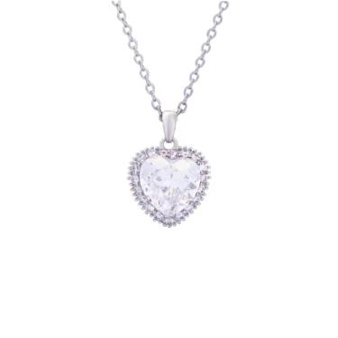 Imagem de CHERUBIC Colar Coração do Oceano Titanic, Colar de Coração de Amor eterno Pingente de Cristal Brilhante Joias de Zircão Presentes para Mulheres, Zircônia cúbica