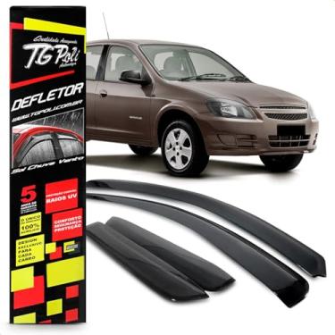 Imagem de Calha Chuva Defletor Inteiriça Slim Celta Prisma 4 Portas 2006 2007 2008 2009 2010 2011 2012 Fumê
