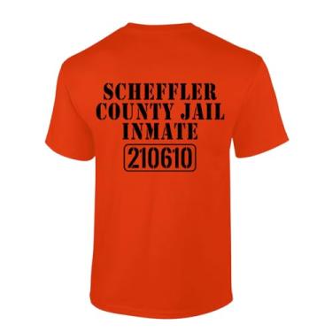 Imagem de Camiseta masculina Scheffler Golf Scheffler County Jail Inmate Golfer Arrest camiseta engraçada manga curta, Laranja, XXG