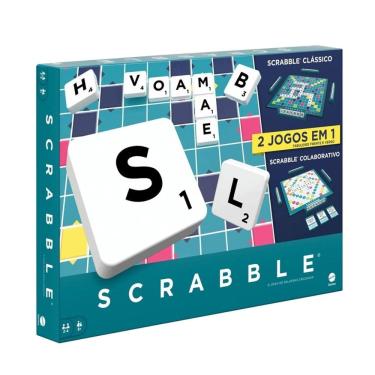 Imagem de Jogo de Tabuleiro Scrabble Palavras Cruzadas 2 em 1 - Mattel