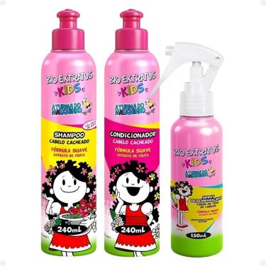 Imagem de Kit Bio Extratus Kids A Turma do Maluquinho Cacheado: Shampoo, Condicionador e Spray