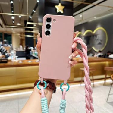 Imagem de Capa de cordão transversal para Samsung Galaxy A15 A35 A55 A25 A05 A05S A14 A54 A34 A24 A13 A23 A53 A73 A33 A12 A52 A32 A72, rosa areia, para Samsung A53 5G