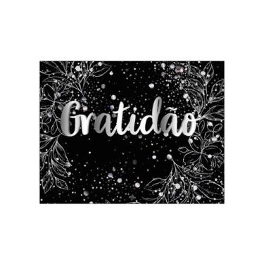 Imagem de Painel de Festa Horizontal 1,55 X 1,20 - Gratidão Efeito Brilhos Prate