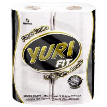 Imagem de Papel Toalha Yuri Fit Folha Dupla-Aerado 2 rolos com 50 Folhas cada