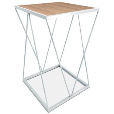 Imagem de Mesa De Canto Alta Modelo Industrial Wire Lateral Decoração Para Sala 