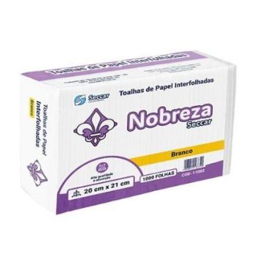 Imagem de Papel Toalha NOBREZA Interfolhado Branco 2 Dobras 20x21cm Fardo 1000 F