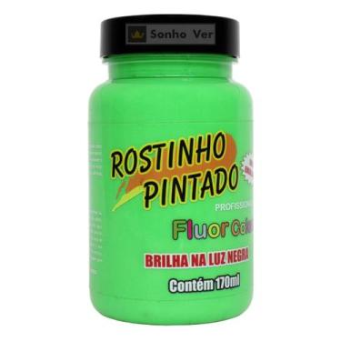 Imagem de Tinta Líquida Facial Rostinho Pintado 170ml GRANDE, Verde Limão Neon
