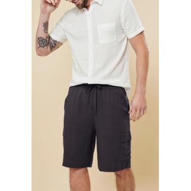 Imagem de Bermuda cargo linho masculina Kwi, Preto a, G