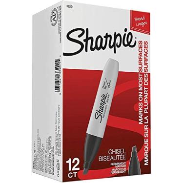Imagem de SHARPIE Marcadores Permanentes De Ponta De Cinzel Sharpie; Marcas De Tinta Orgulhosamente Permanentes Em Papel Plástico Metal E Na Maioria Das Outras Superfícies; Tinta Notavelmente Resiliente Seca