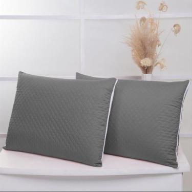 Imagem de Kit 02 Porta Travesseiro Matelado 400 Fios 70cm x 50cm Cores Lisas - V