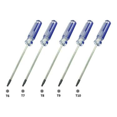 Imagem de Kit 5 Chaves Torx Com Furo T6 T7 T8 T9 T10 - AJDTECH