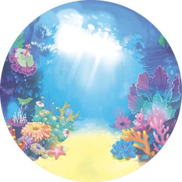 Imagem de Painel De Festa Redondo 1,50x1,50 - Fundo do Mar desenho 002 - Via Cor