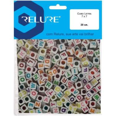 Imagem de Miçanga Cubo Letras Sortidas 7X7MM 20G - Honey