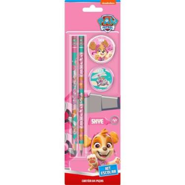 Imagem de Kit Escolar Patrulha Canina SKYE com Lápis, Apontador e Borracha - Sum
