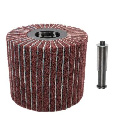 Imagem de Roda de polimento de aço inoxidável, polimento de metal, abrasivos, escova, rolo, ferramentas de polimento, 120x100x19mm, 40 grãos, A, M14, 1