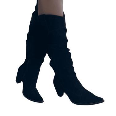 Imagem de Bota  Via Telli - Ref 555, Nobuck preto, 35